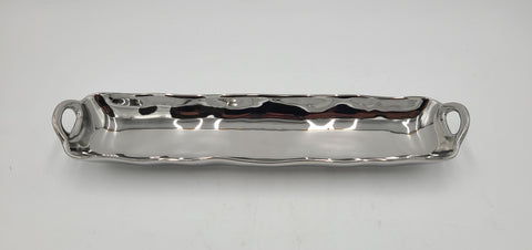 14"x3.25" LONG PLATTER-SILVER-RECTANGLE - 48/CS