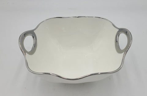 10"x8"x4.5" BOWL W/SILVER HANDLES - 24/CS