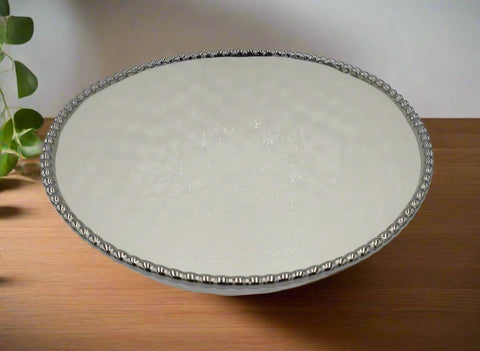 10.25"x5.25" BOWL W/SILVER DOTS-ROUND - 18/CS