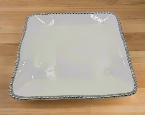 10.5" PLATTER W/SILVER DOTS-SQUARE- 36/CS