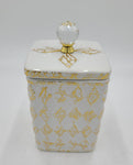 9.5"x4.25" CANISTER-GOLD DESIGN-SQUARE-MEDIUM