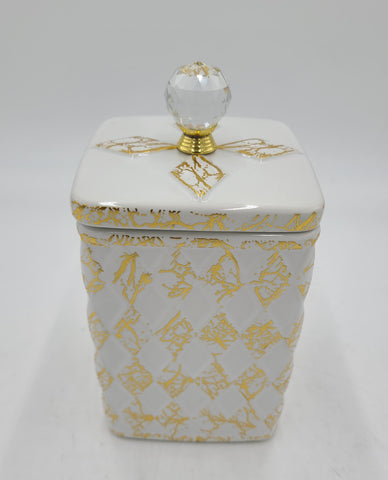 9.5"x4.25" CANISTER-GOLD DESIGN-SQUARE-MEDIUM