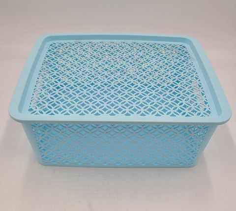 14"x11.5x5.25" DEEP PLASTIC STORAGE BASKET