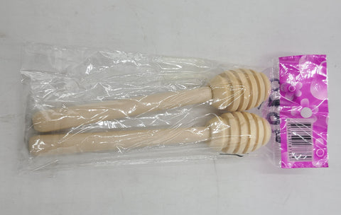 5.5" WOODEN HONEY DIPPER- 2 PC - 500/CS