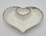 7.5"x9"x2" HEART SHAPE PLATTER W/SILVER - 48/CS