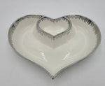 12.5"x9"x3" HEART SHAPE PLATTER W/SILVER - 18/CS