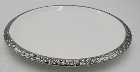 10" PLATE W/SILVER RIM-ROUND - 32/CS