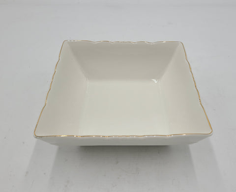 7"x3" SQUARE BOWL W/GOLD RIM