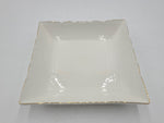 8.25"x2.5" DEEP PLATE W/GOLD RIM-SQUARE