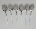 5.75"x1" - 6 PC TEA SPOON-WHITE/SILVER - 100/CS