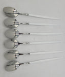 8"x1" - 6 PC COFFEE SPOON WHITE/SILVER - 100/CS