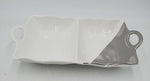 15.5"x8.75" 2 SECTION DISH-SILVER DESIGN - 16/CS