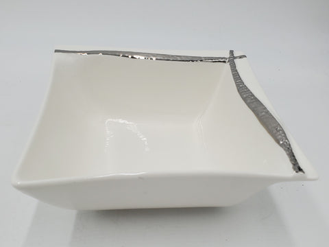 5.5"x3" BOWL-SILVER DESIGN-SQUARE - 60/CS