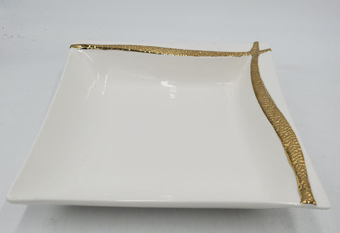 8.5"x2.25" DEEP PLATE -GOLD DESIGN-SQUARE - 32/CS