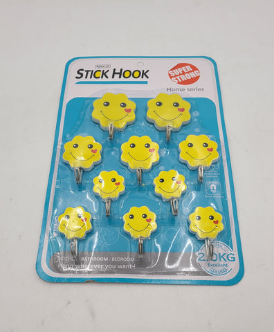 10 PC STICKY HOOKS