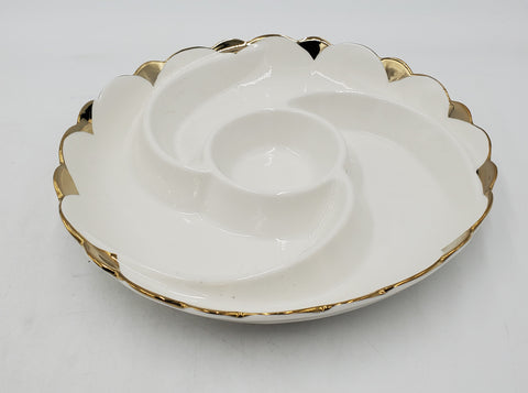 10" 4 SECTION PLATE-GOLD RIM - 36/CS