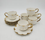 6 PC TEA SET-GOLD RIM