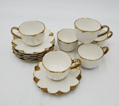 6 PC COFFEE SET-GOLD RIM