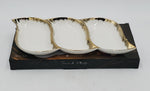 15"X6.5" - 3 SECTION PORCELAIN DISH-GOLD