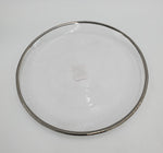 8" GLASS PLATE-SILVER RIM-ROUND