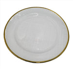 10.5" GLASS PLATE-GOLD RIM-ROUND