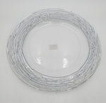 12.5" GLASS PLATE-SILVER DESIGN-ROUND