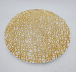 12.5" GLASS PLATE-GOLD DESIGN-ROUND