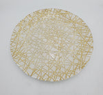 8" GLASS PLATE-GOLD DESIGN-ROUND