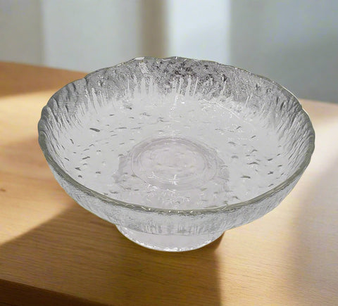 5.75"x3" FOOTED GLASS BOWL-SILVER DESIGN