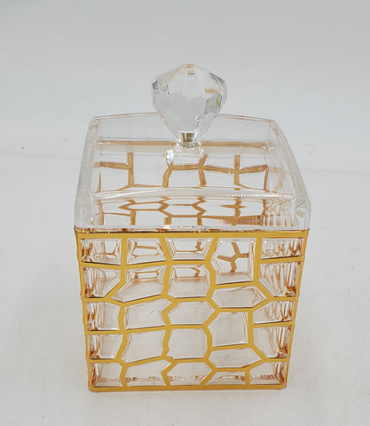 3.75"x3.25" ACRYLIC JAR W/LID-GOLD