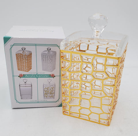 5.5"x3.25" ACRYLIC JAR W/LID-GOLD