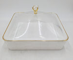 11"x3" ACRYLIC DISH W/LID-SQUARE