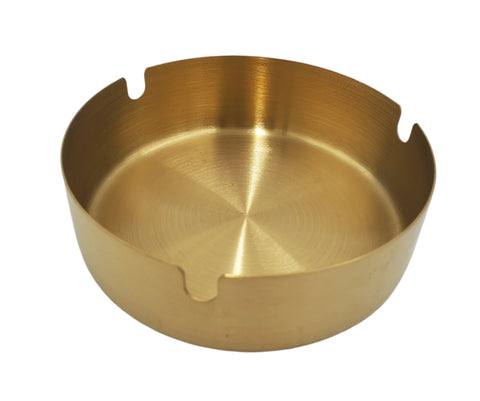 4" S/S ROUND ASHTRAY - GOLD