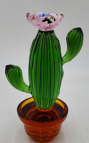 4" CACTUS GLASS DECOR