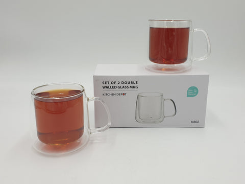 2PC DOUBLE WALL TEA GLASS - 12/CS