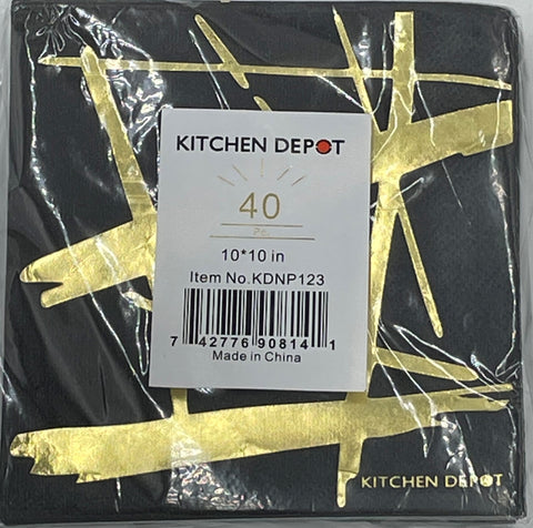 10"x10"  NAPKIN - 40 CT - BLACK