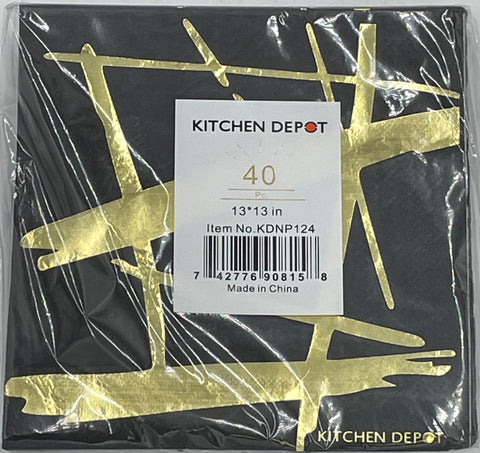 13"x13" NAPKIN - 40 CT - BLACK