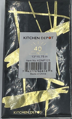 13"x15.75"  NAPKIN - 40 CT - BLACK