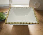 8" BOWL W/GOLD DOTS-SQUARE - 24/CS