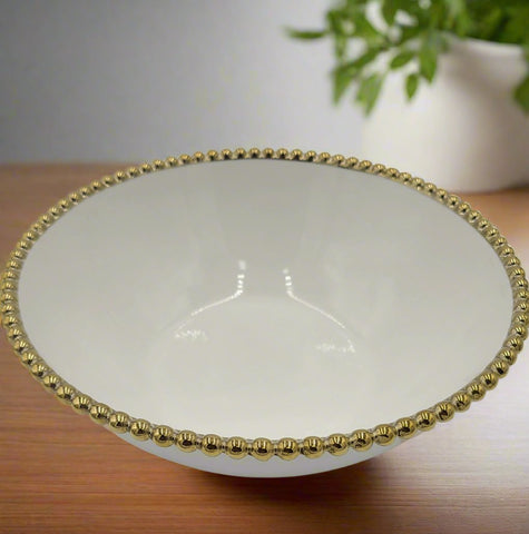 10" BOWL W/GOLD DOTS-ROUND - 16/CS